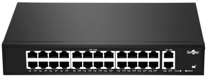 Smartec ST‑NS224MB‑GD — 24‑портовый PoE‑коммутатор с гигабитными uplink, EXTEND и VLAN
