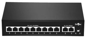Smartec ST‑NS209MB‑MD — 9‑портовый PoE‑коммутатор с EXTEND, VLAN и грозозащитой