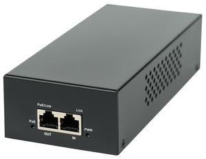 Smartec ST‑NI001GD‑GS — гигабитный PoE‑инжектор высокой мощности (до 90 Вт) с поддержкой 802.3bt для энергоёмких устройств