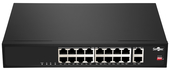 Smartec ST‑NS316MB‑GD — 16‑портовый PoE‑коммутатор с гигабитными uplink, EXTEND и VLAN