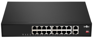 Smartec ST‑NS316MB‑GD — 16‑портовый PoE‑коммутатор с гигабитными uplink, EXTEND и VLAN