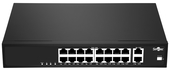 Smartec ST‑NS216MB‑GD — 16‑портовый PoE‑коммутатор с гигабитными uplink, EXTEND и VLAN