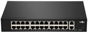 Smartec ST‑NS324MB‑GD — 24‑портовый PoE‑коммутатор с гигабитными uplink, EXTEND и VLAN