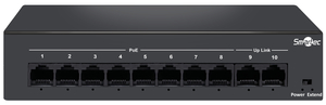 Smartec ST‑NS208MB‑MD — 8‑портовый PoE‑коммутатор с EXTEND, VLAN и грозозащитой