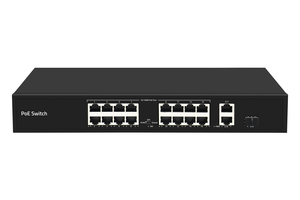 Smartec ST‑NS016MB‑GDF — 16‑портовый PoE‑коммутатор с гигабитными uplink, SFP, EXTEND, VLAN и автоперезапуском портов